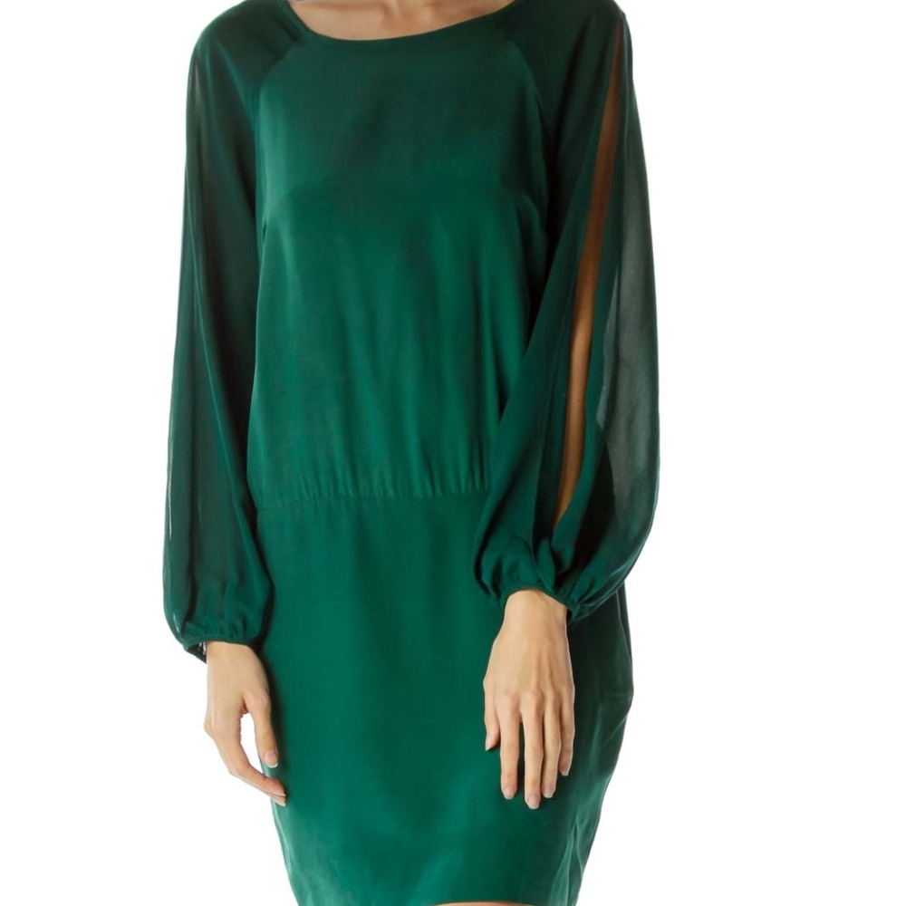 NWT Nicole Miller Artelier Green Silk Dress S